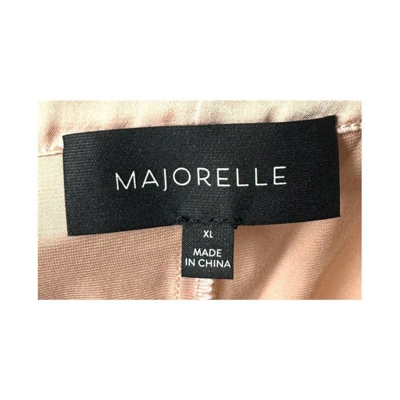 Revolve Majorelle Bexley Satin Ruffle Hem Drawstring Shorts in Blush Pink - Picture 4 of 6